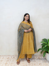 Cotton Hand Block Printed Kurta - Yellow