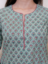 Cotton Hand Block Printed Kurta - Green