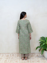 Cotton Hand Block Printed Kurta - Green