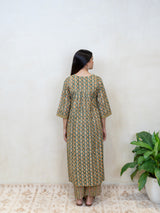 Cotton Hand Block Printed Kurta - Green