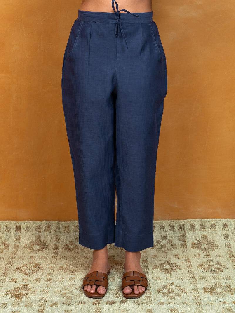 Chanderi Pant - Blue