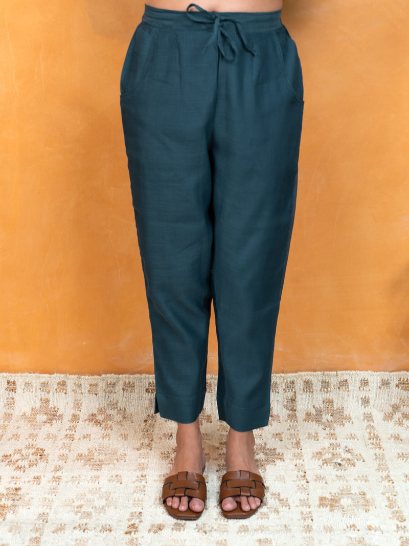 Chanderi Pant - Green