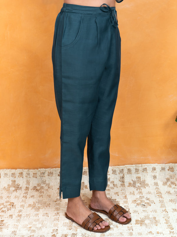 Chanderi Pant - Green