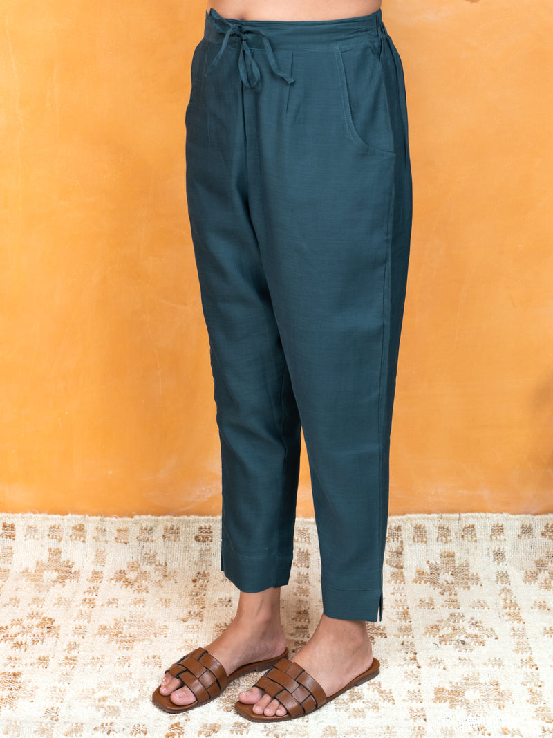 Chanderi Pant - Green