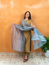 Organza Zari Dupatta - Sky Blue