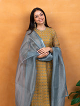 Organza Zari Dupatta - Sky Blue