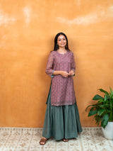 Chanderi Hand Block Printed Kurta - Pink