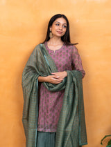 Organza Zari Dupatta - Green