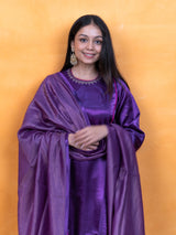 Silk Zari Dupatta - Purple