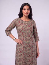 Green Hand-Block Printed Cotton Kurta