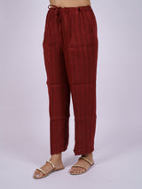 Brown Pure Linen Parallel