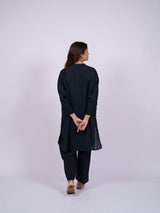 Blue Pure Linen Oversized Tunic