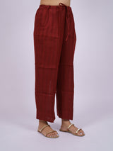 Brown Pure Linen Parallel