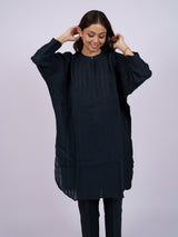Blue Pure Linen Oversized Tunic