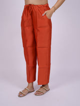 Orange Satin Chanderi Parallel