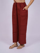Brown Pure Linen Parallel