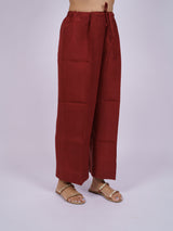 Brown Pure Linen Parallel