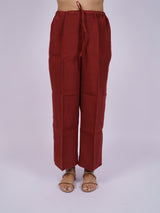 Brown Pure Linen Parallel