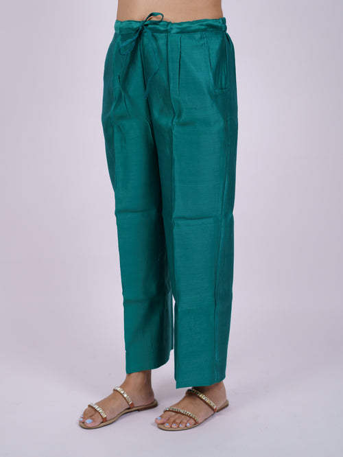 Green Satin Chanderi Parallel