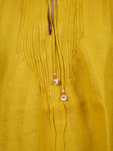 Yellow Hand-Embroidered Linen Top