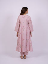 Pink Cotton Hand-Block Printed A-line Kurta