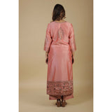 Chanderi A-Line Kurta - Peach Pink