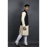 Woollen Sleeveless Nehru Jacket - Indigo