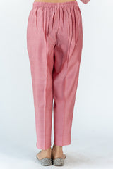 Chanderi Narrow Pant With Drawstring - Pink