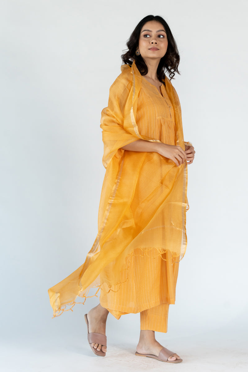 Kota Silk Dupatta -Mustard Yellow