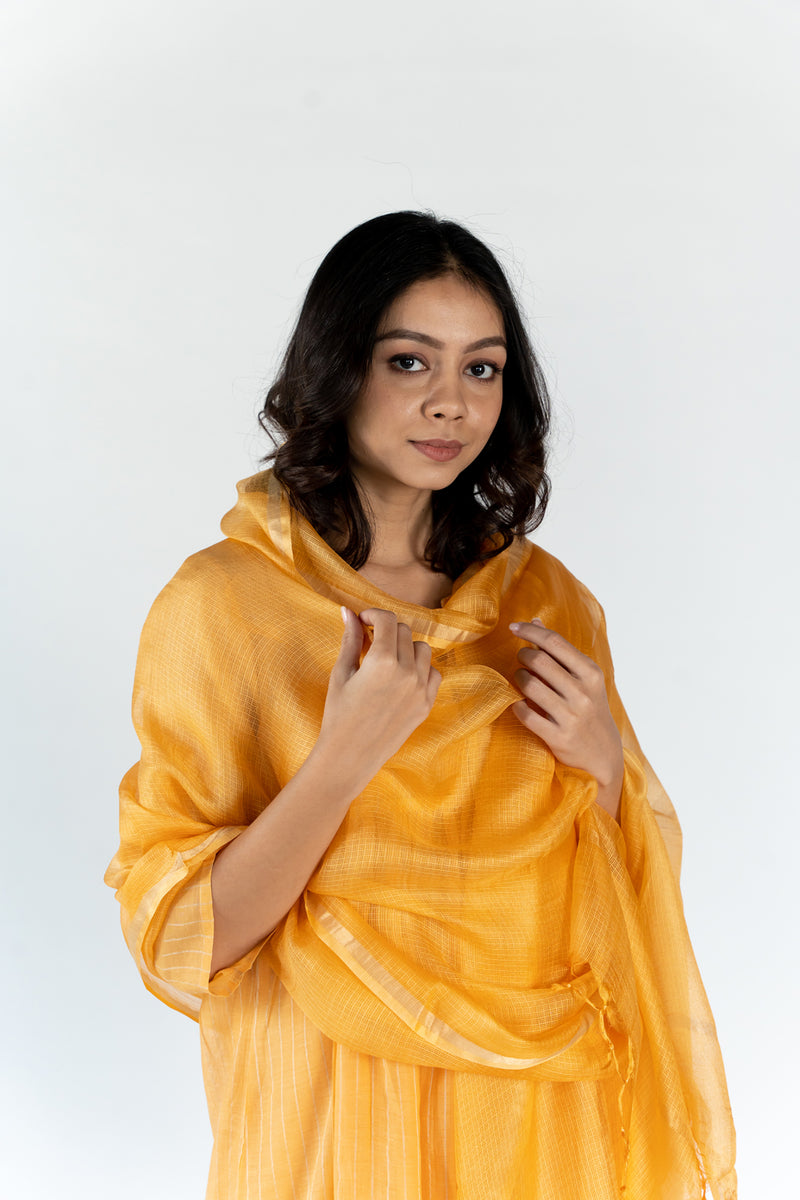 Kota Silk Dupatta -Mustard Yellow