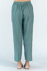 Chanderi Narrow Pant With Drawstring - Turqoise Green