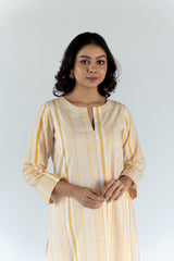 Cotton  Kurta - Mustard Yellow