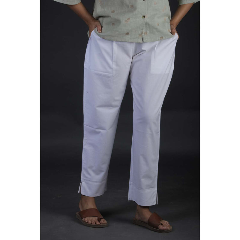 Cotton Elasticated Pants - White