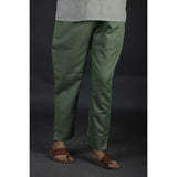 Cotton Linen Elasticated Waist Pants - Pista Green