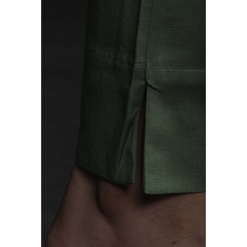 Cotton Linen Elasticated Waist Pants - Pista Green