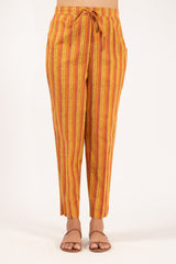 Cotton Hand Block Printed Pant - Mustard Yellow