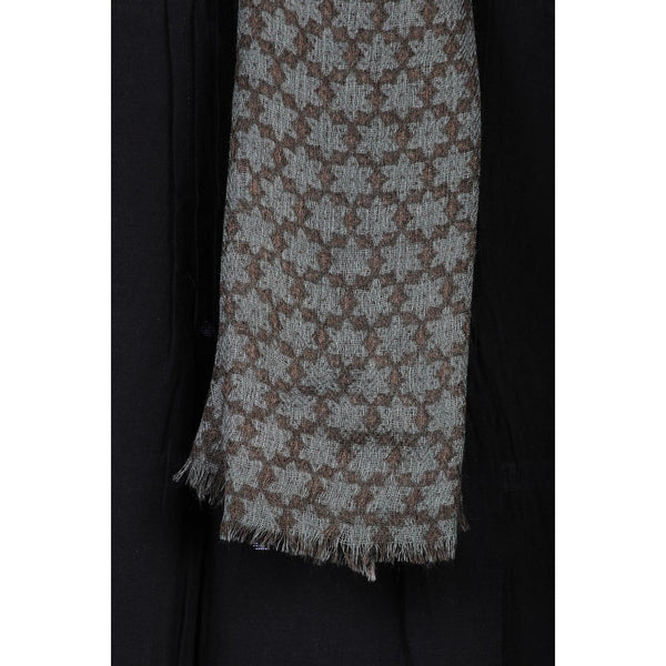 Woollen  Printed Stole - Olive Green