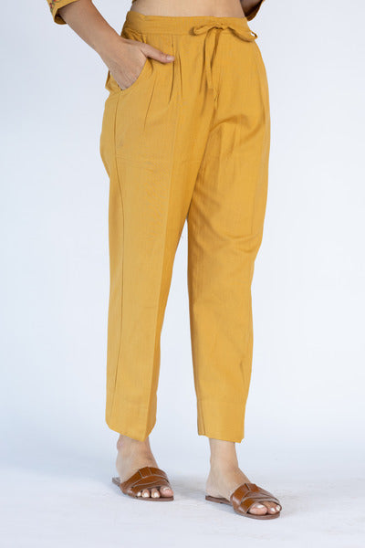 Cotton Parallel Pant- Mustard Yellow